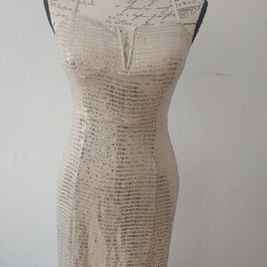 Speechless Strapless Sequin Dress in Cream